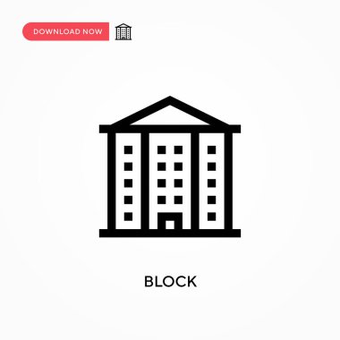 Basit vektör simgesini engelle. Web sitesi veya mobil uygulama için modern, basit düz vektör çizimi