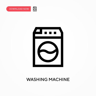 Çamaşır makinesi basit vektör simgesi. Web sitesi veya mobil uygulama için modern, basit düz vektör çizimi