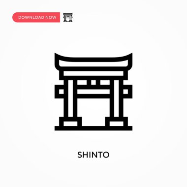 Shinto Basit vektör simgesi. Web sitesi veya mobil uygulama için modern, basit düz vektör çizimi