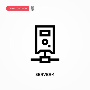 Sunucu-1 Basit vektör simgesi. Web sitesi veya mobil uygulama için modern, basit düz vektör çizimi