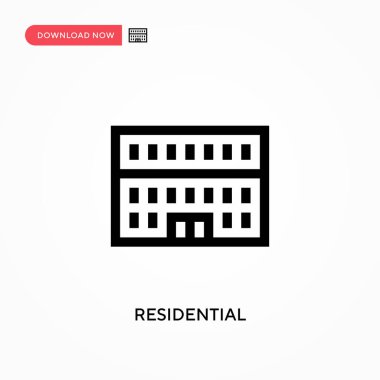 Basit ikamet vektör simgesi. Web sitesi veya mobil uygulama için modern, basit düz vektör çizimi