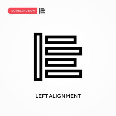 Sol hizalama Basit vektör simgesi. Web sitesi veya mobil uygulama için modern, basit düz vektör çizimi