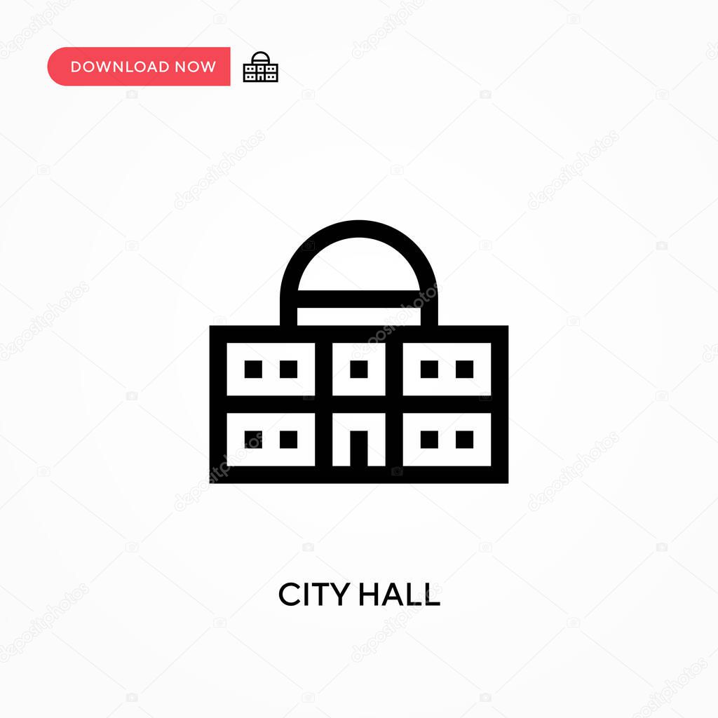 City hall Simple vector icon. Modern, simple flat vector illustration for web site or mobile app
