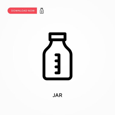 Jar Basit vektör simgesi. Web sitesi veya mobil uygulama için modern, basit düz vektör çizimi