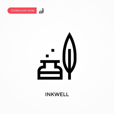 Mürekkep hokkası Basit vektör simgesi. Web sitesi veya mobil uygulama için modern, basit düz vektör çizimi