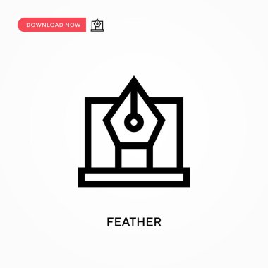 Basit vektör simgesini tüy. Web sitesi veya mobil uygulama için modern, basit düz vektör çizimi