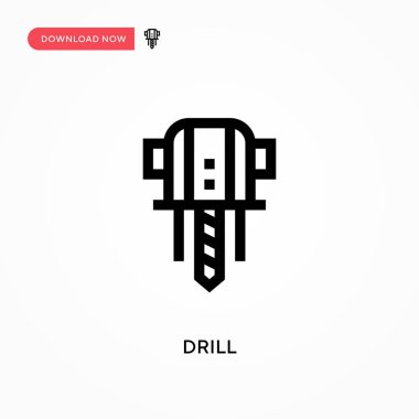 Matkap Basit vektör simgesi. Web sitesi veya mobil uygulama için modern, basit düz vektör çizimi