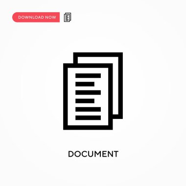 Belge Basit vektör simgesi. Web sitesi veya mobil uygulama için modern, basit düz vektör çizimi