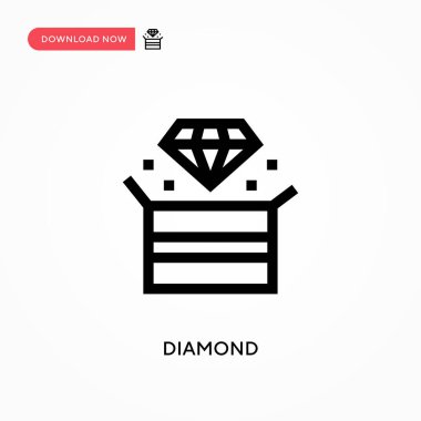 Elmas basit vektör simgesi. Web sitesi veya mobil uygulama için modern, basit düz vektör çizimi