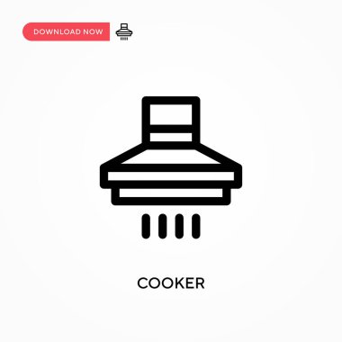 Cooker Basit vektör simgesi. Web sitesi veya mobil uygulama için modern, basit düz vektör çizimi