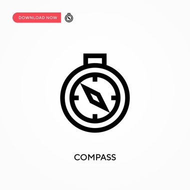 Basit vektör simgesini pusula. Web sitesi veya mobil uygulama için modern, basit düz vektör çizimi