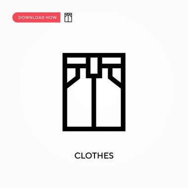 Giysiler basit vektör simgesi. Web sitesi veya mobil uygulama için modern, basit düz vektör çizimi