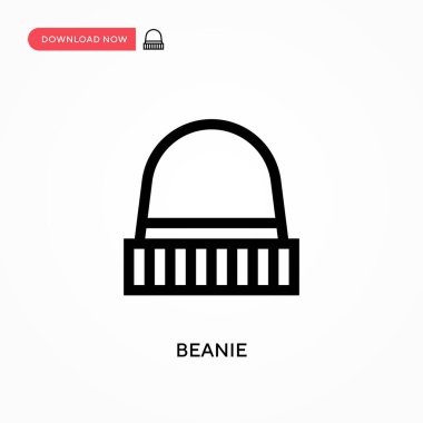 Beanie Basit vektör simgesi. Web sitesi veya mobil uygulama için modern, basit düz vektör çizimi