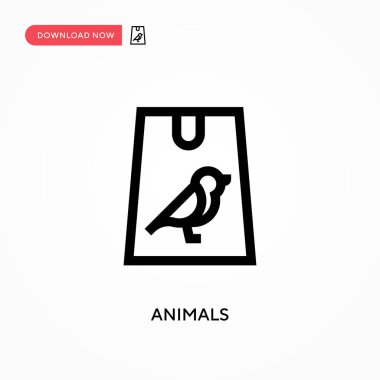 Hayvanlar basit vektör simgesi. Web sitesi veya mobil uygulama için modern, basit düz vektör çizimi