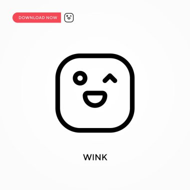 Wink Basit vektör simgesi. Web sitesi veya mobil uygulama için modern, basit düz vektör çizimi