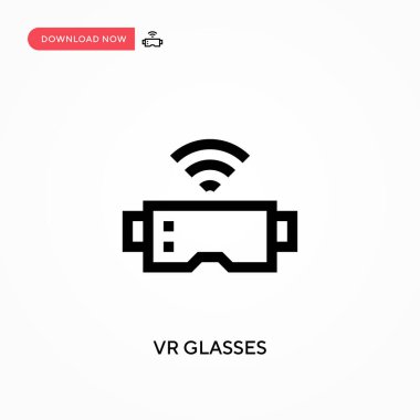 VR gözlükleri basit vektör simgesi. Web sitesi veya mobil uygulama için modern, basit düz vektör çizimi