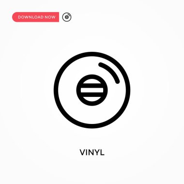 Vinil basit vektör simgesi. Web sitesi veya mobil uygulama için modern, basit düz vektör çizimi