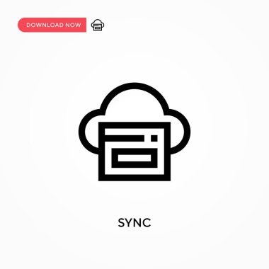 Basit vektör simgesini eşzamanla. Web sitesi veya mobil uygulama için modern, basit düz vektör çizimi