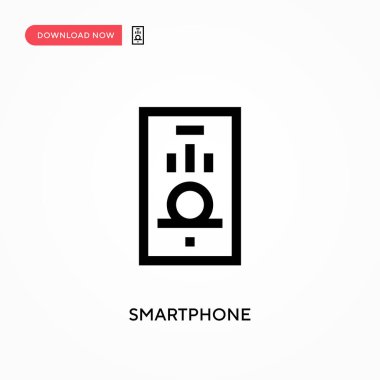 Akıllı telefon basit vektör simgesi. Web sitesi veya mobil uygulama için modern, basit düz vektör çizimi