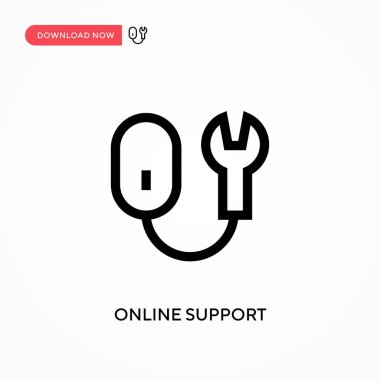 Çevrimiçi destek Basit vektör simgesi. Web sitesi veya mobil uygulama için modern, basit düz vektör çizimi