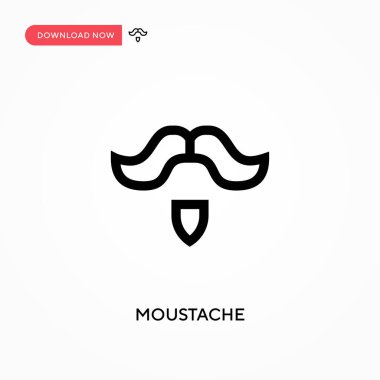 Bıyık Basit vektör simgesi. Web sitesi veya mobil uygulama için modern, basit düz vektör çizimi
