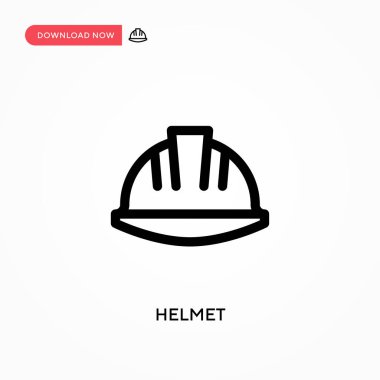 Kask Basit vektör simgesi. Web sitesi veya mobil uygulama için modern, basit düz vektör çizimi