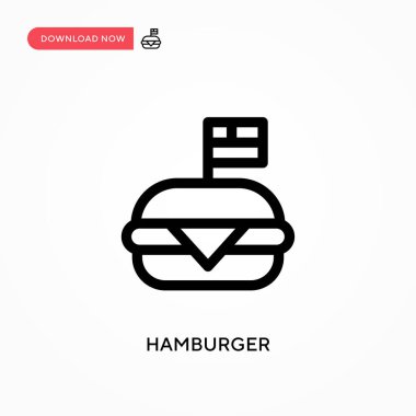 Hamburger Basit vektör simgesi. Web sitesi veya mobil uygulama için modern, basit düz vektör çizimi
