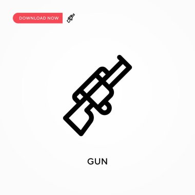 Silah basit vektör simgesi. Web sitesi veya mobil uygulama için modern, basit düz vektör çizimi