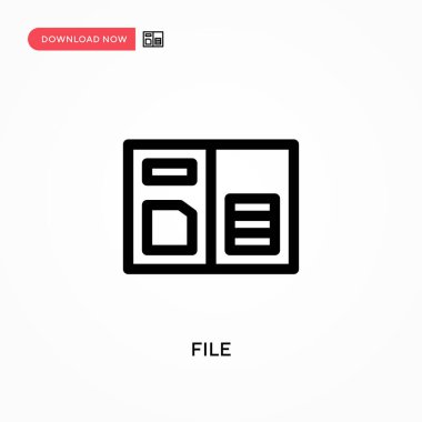Dosya Basit vektör simgesi. Web sitesi veya mobil uygulama için modern, basit düz vektör çizimi