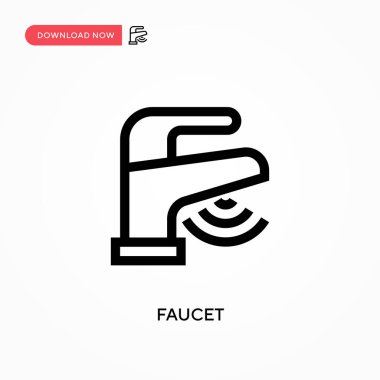 Musluk Basit vektör simgesi. Web sitesi veya mobil uygulama için modern, basit düz vektör çizimi