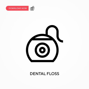 Diş ipi basit vektör simgesi. Web sitesi veya mobil uygulama için modern, basit düz vektör çizimi