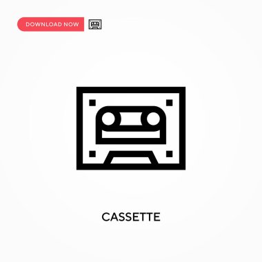 Kaset basit vektör simgesi. Web sitesi veya mobil uygulama için modern, basit düz vektör çizimi