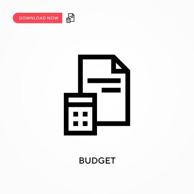 Bütçe Basit vektör simgesi. Web sitesi veya mobil uygulama için modern, basit düz vektör çizimi