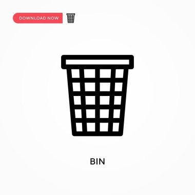 Bin basit vektör simgesi. Web sitesi veya mobil uygulama için modern, basit düz vektör çizimi