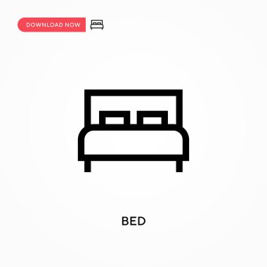 Yatak Basit vektör simgesi. Web sitesi veya mobil uygulama için modern, basit düz vektör çizimi