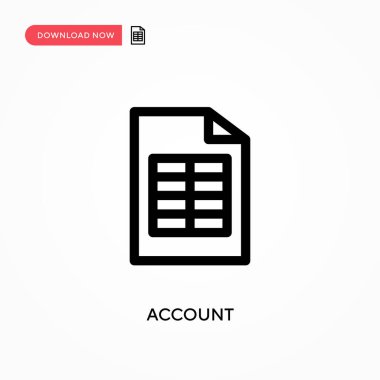 Hesap Basit vektör simgesi. Web sitesi veya mobil uygulama için modern, basit düz vektör çizimi