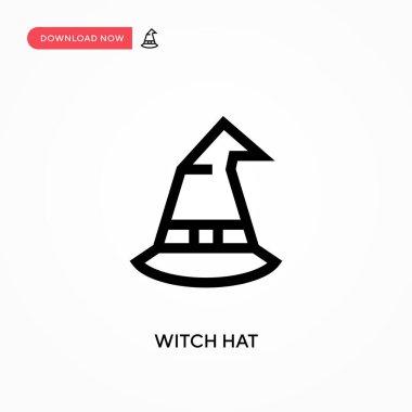 Cadı şapkası Basit vektör simgesi. Web sitesi veya mobil uygulama için modern, basit düz vektör çizimi