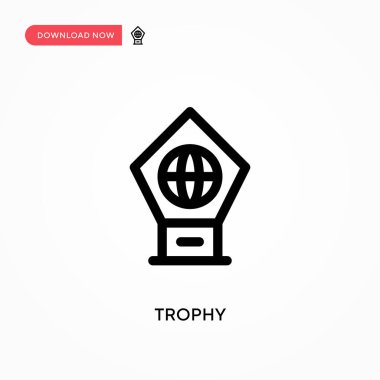 Kupa basit vektör simgesi. Web sitesi veya mobil uygulama için modern, basit düz vektör çizimi