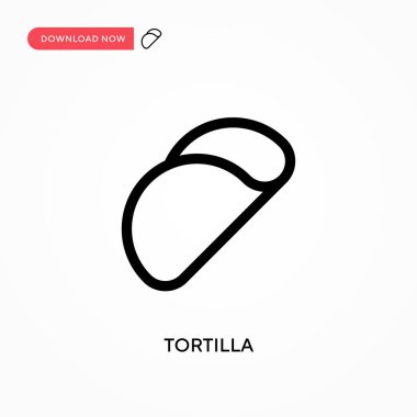 Tortilla Basit vektör simgesi. Web sitesi veya mobil uygulama için modern, basit düz vektör çizimi