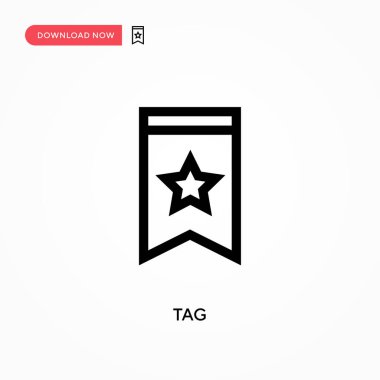 Etiket Basit vektör simgesi. Web sitesi veya mobil uygulama için modern, basit düz vektör çizimi