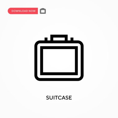 Bavul Basit vektör simgesi. Web sitesi veya mobil uygulama için modern, basit düz vektör çizimi