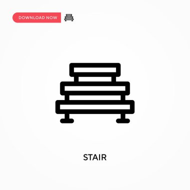 Basit merdiven vektör simgesi. Web sitesi veya mobil uygulama için modern, basit düz vektör çizimi