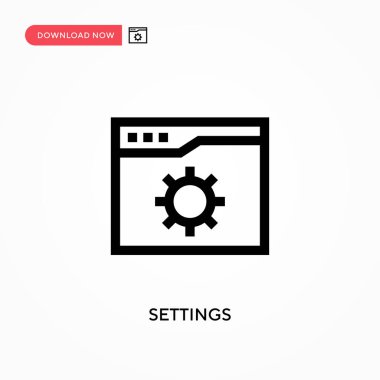 Ayarlar Basit vektör simgesi. Web sitesi veya mobil uygulama için modern, basit düz vektör çizimi
