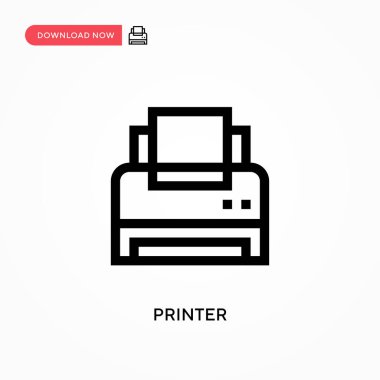 Yazıcı Basit vektör simgesi. Web sitesi veya mobil uygulama için modern, basit düz vektör çizimi