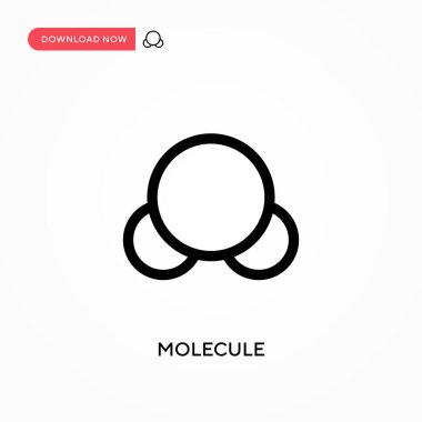 Molekül basit vektör simgesi. Web sitesi veya mobil uygulama için modern, basit düz vektör çizimi
