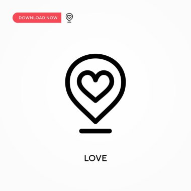 Love Simple vektör simgesi. Web sitesi veya mobil uygulama için modern, basit düz vektör çizimi
