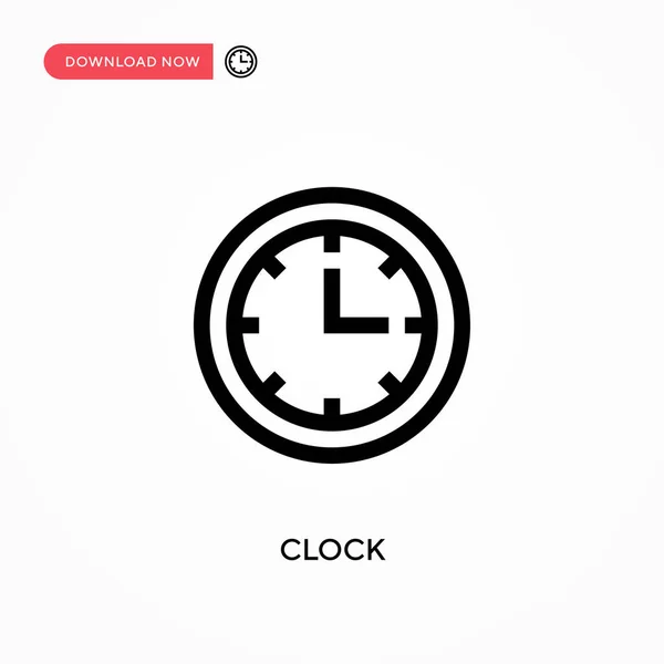 Relógio Ícone Vetorial Simples Ilustração Vetorial Plana Moderna Simples Para — Vetor de Stock