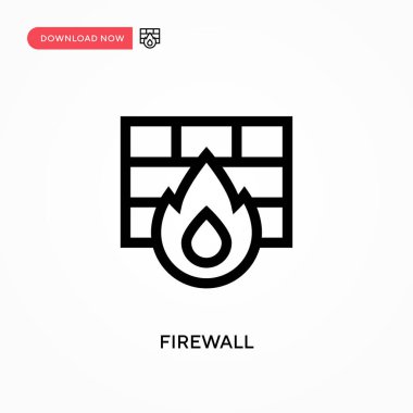 Firewall Basit vektör simgesi. Web sitesi veya mobil uygulama için modern, basit düz vektör çizimi
