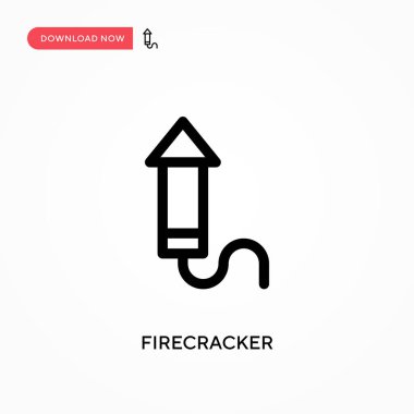 Firecracker Basit vektör simgesi. Web sitesi veya mobil uygulama için modern, basit düz vektör çizimi