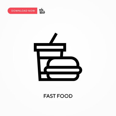 Fast food basit vektör simgesi. Web sitesi veya mobil uygulama için modern, basit düz vektör çizimi